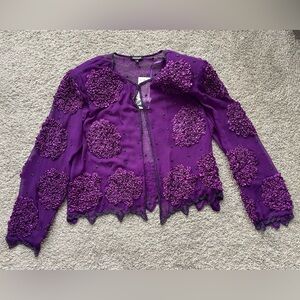 NWT - Krishma | Evening Beaded Purple Jacket | Size M